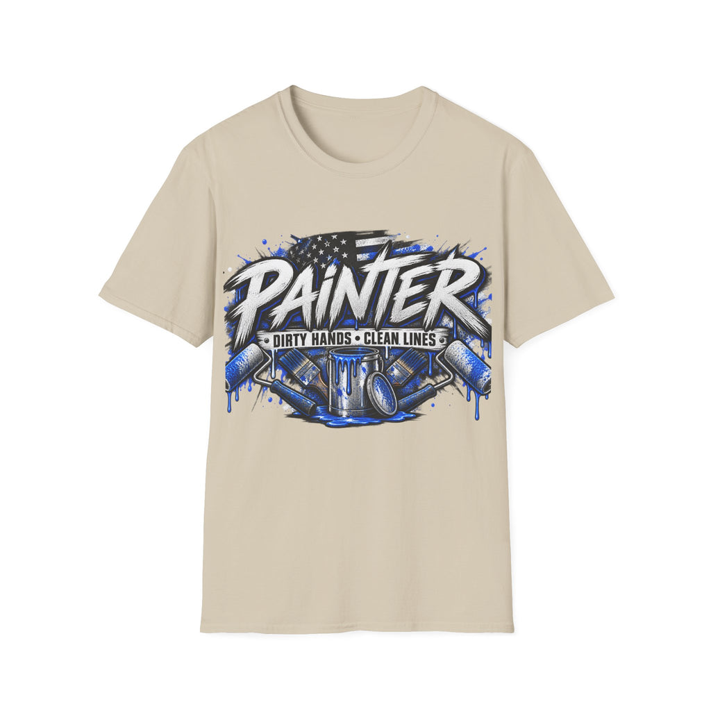 Painter T-Shirt — "Dirty Hands • Clean Lines" Graphic Tee for Painters