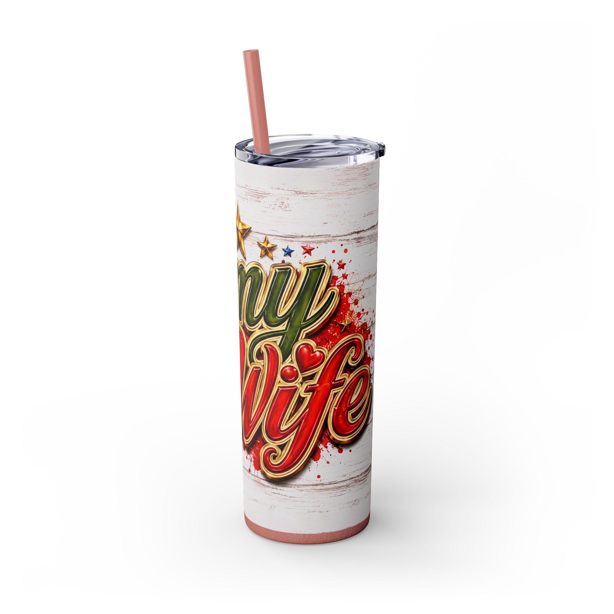 Army Wife Tumbler With Changeable Colored Straw