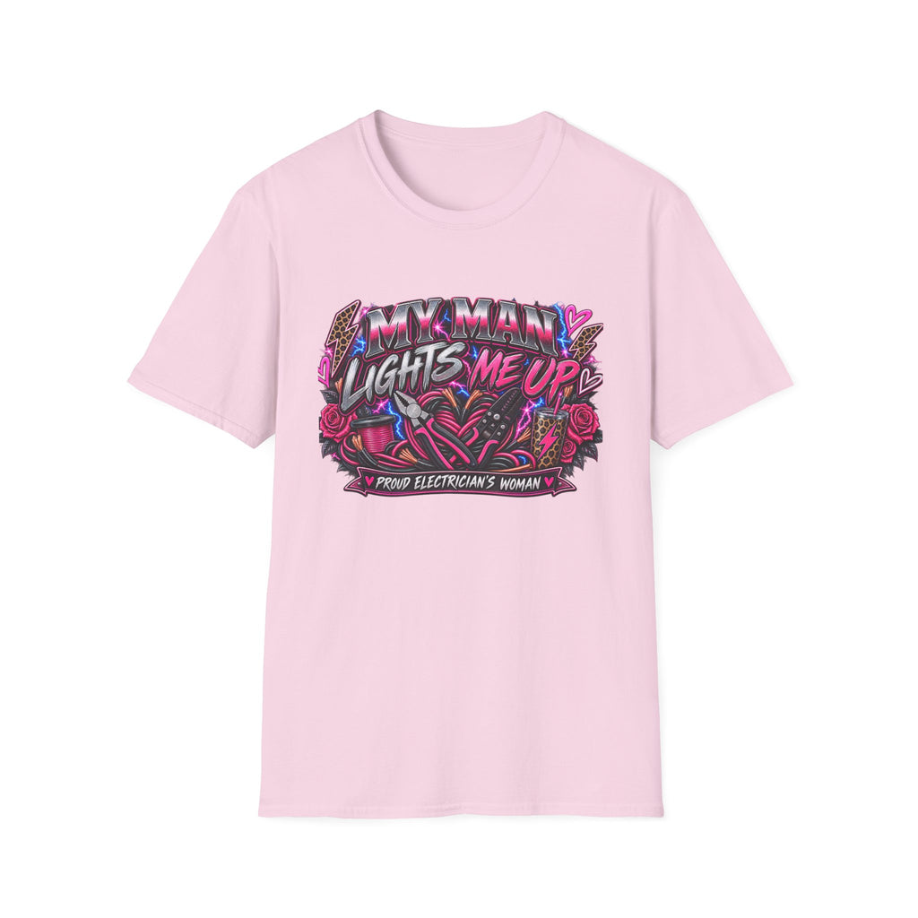 T‑Shirt — "My Man Lights Me Up" Retro Neon Floral Graphic Tee
