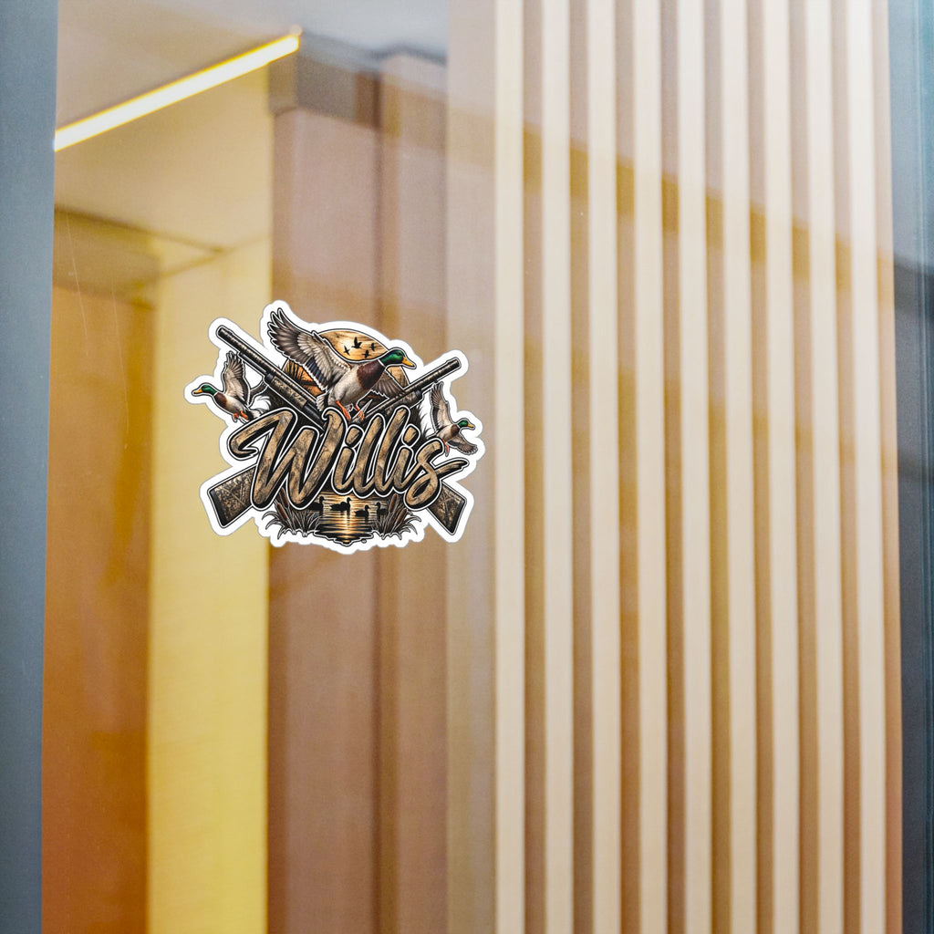 Personalized Duck Hunting Decal Sticker — "Willis" Kiss-Cut Vinyl