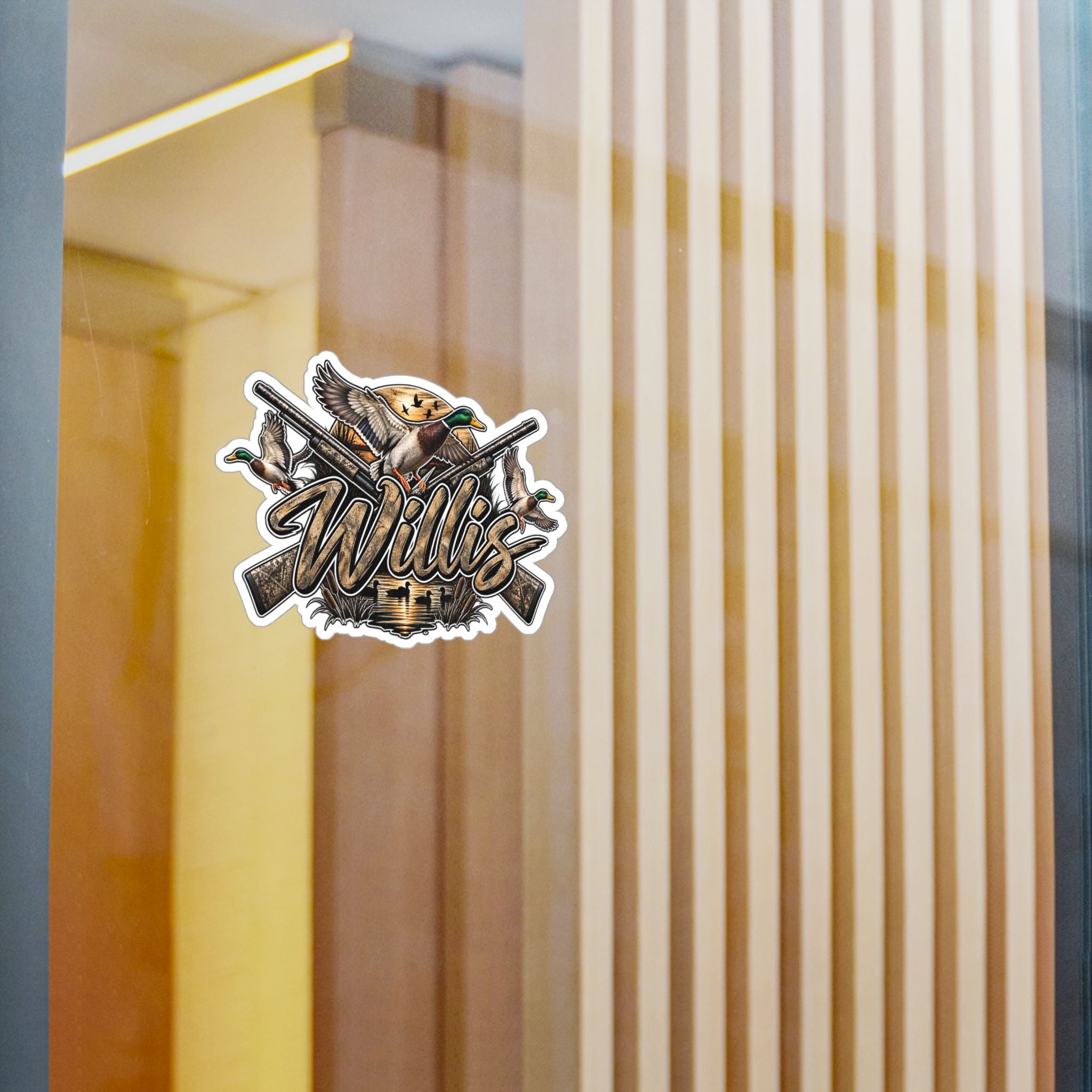 Personalized Duck Hunting Decal Sticker — "Willis" Kiss-Cut Vinyl
