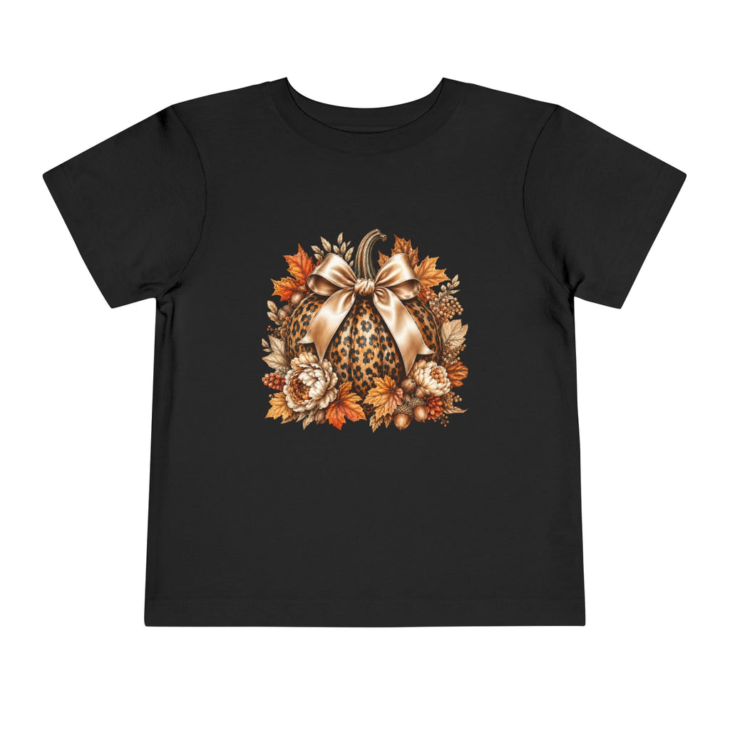 Toddler Tee — Leopard Pumpkin Fall Floral Design