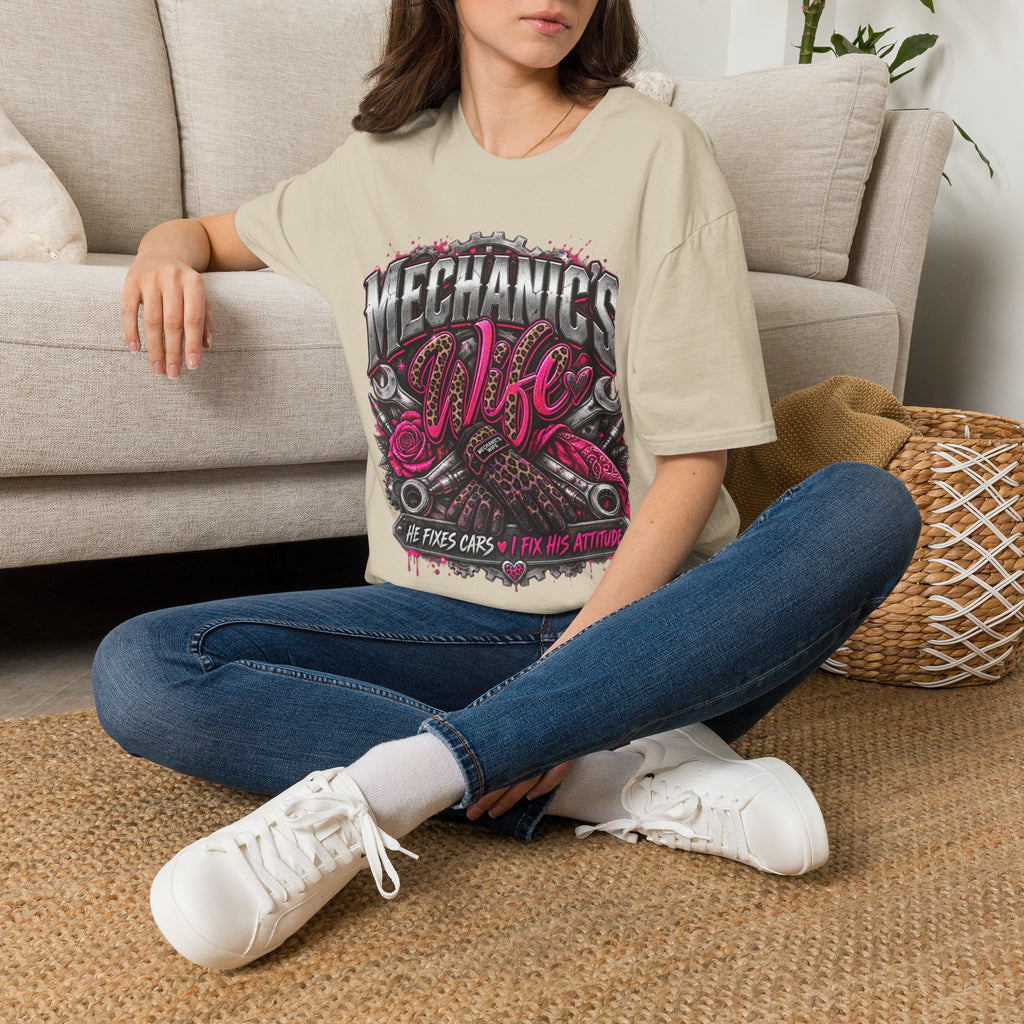 Mechanic's Wife T-Shirt — Feminine Auto Shop Tee for Gearhead Partners