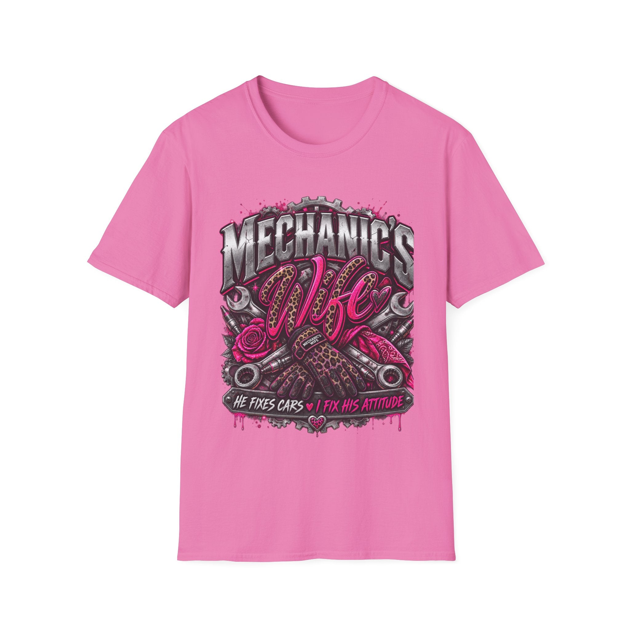 Mechanic's Wife T-Shirt — Feminine Auto Shop Tee for Gearhead Partners