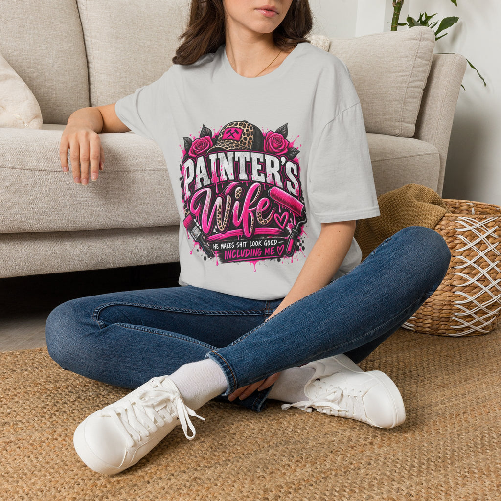 Painter's Wife T-Shirt — Floral Skull & Leopard Print Artist Wife Tee