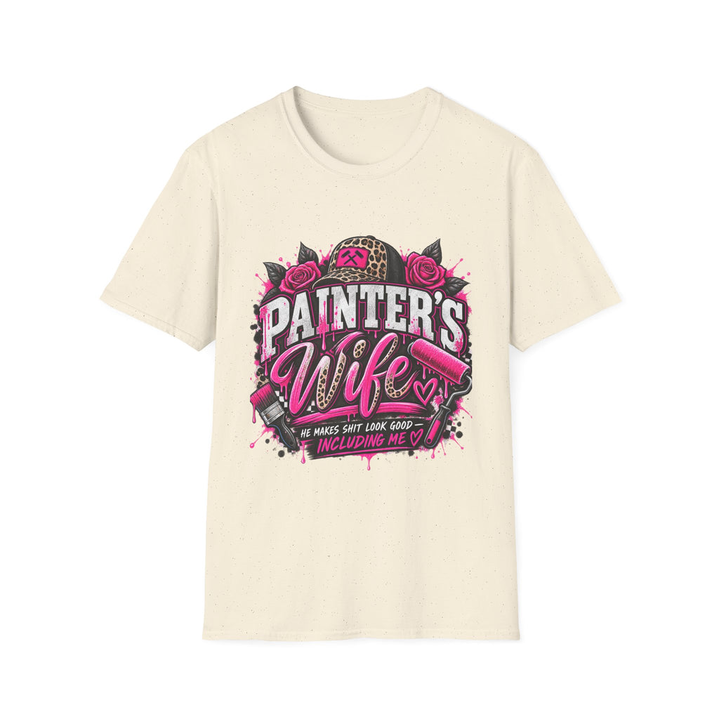 Painter's Wife T-Shirt — Floral Skull & Leopard Print Artist Wife Tee