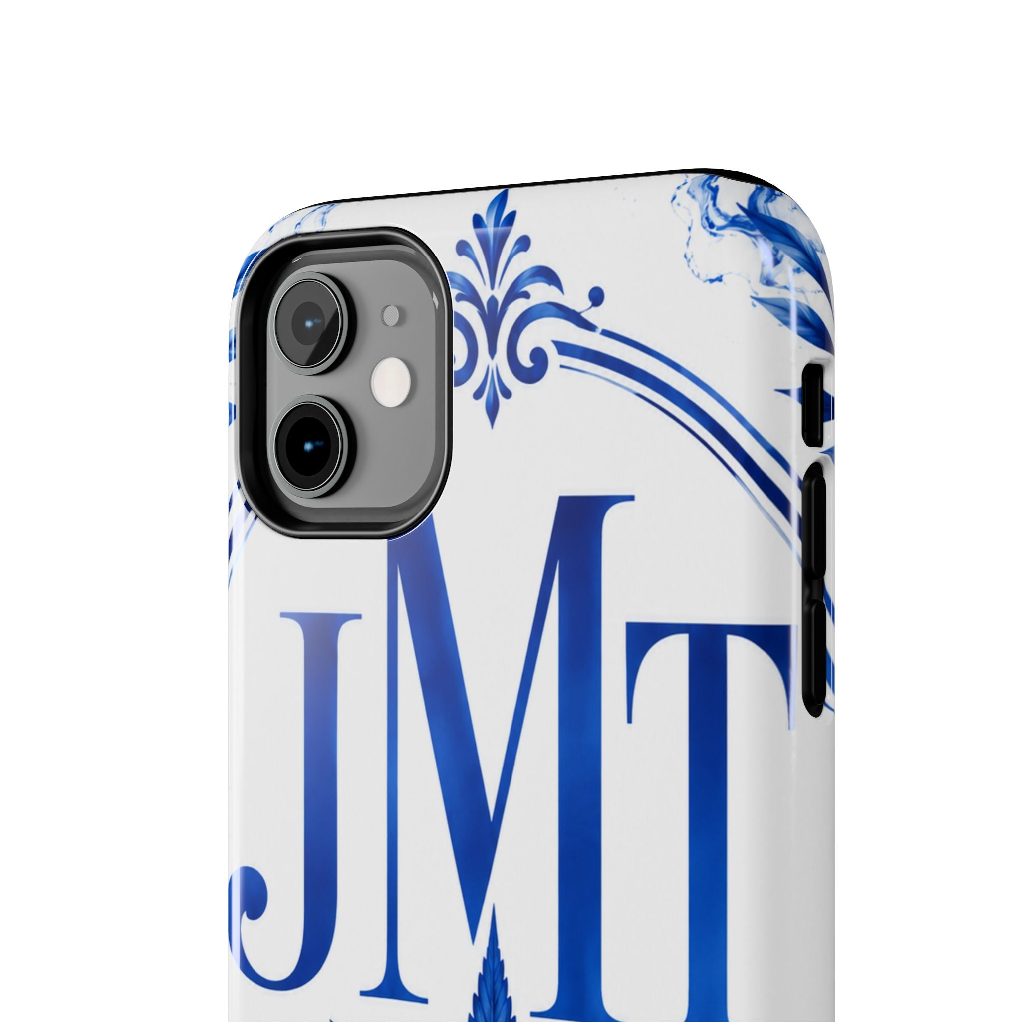 Phone Case — Blue Monogram ‘JMT’ with Leaf Emblem