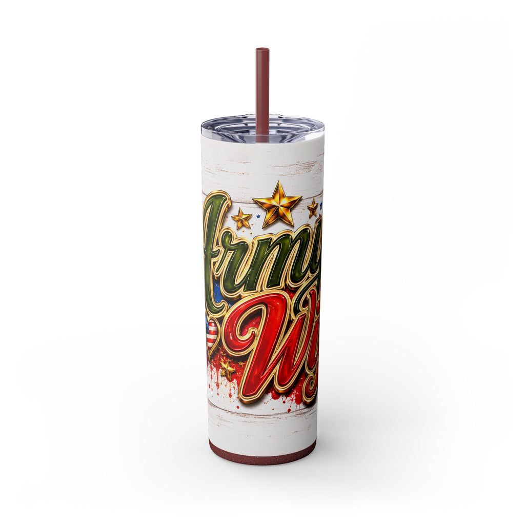 Army Wife Tumbler With Changeable Colored Straw