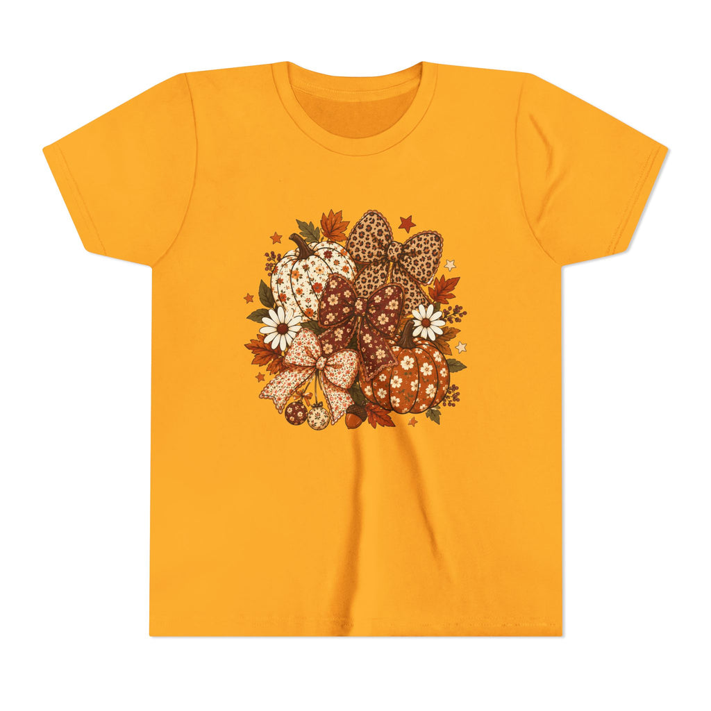 Youth Tee — Autumn Pumpkin Bouquet Graphic Shirt