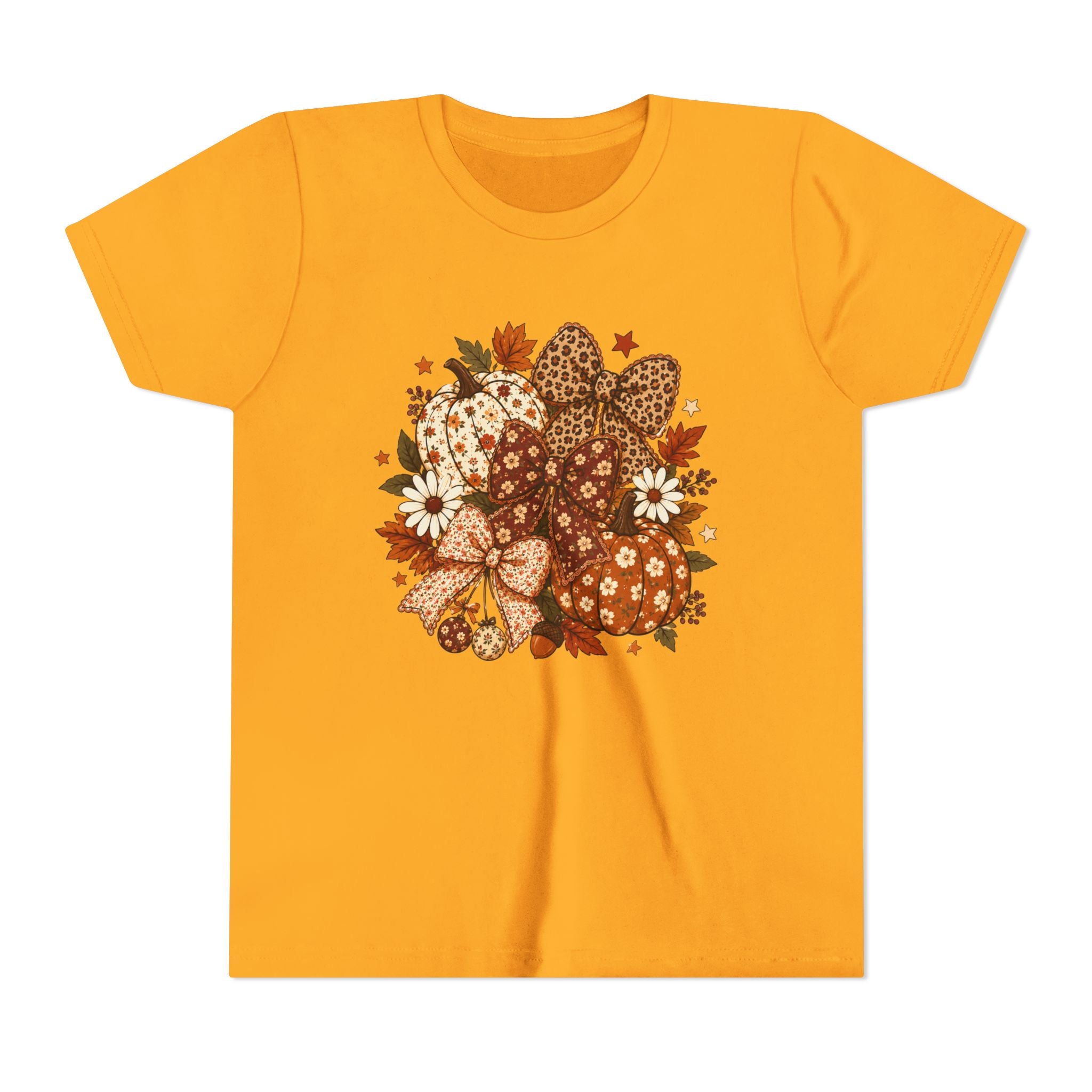 Youth Tee — Autumn Pumpkin Bouquet Graphic Shirt