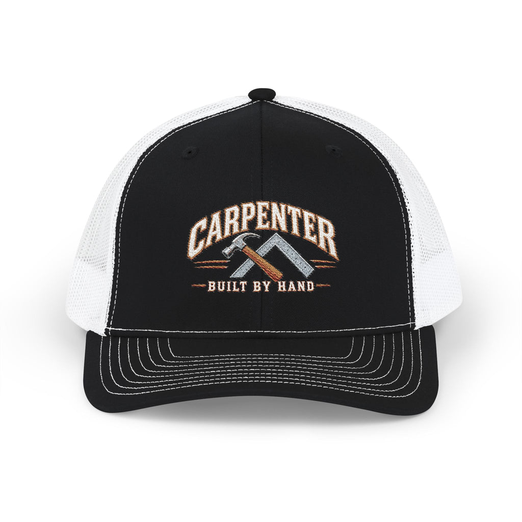 Carpenter Trucker Cap – 'Built By Hand' Embroidered Snapback