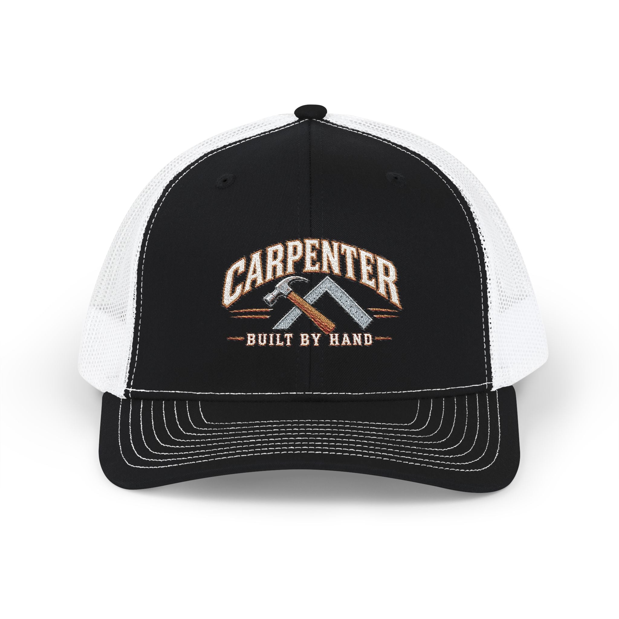 Carpenter Trucker Cap – 'Built By Hand' Embroidered Snapback
