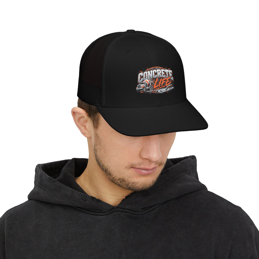 Concrete Life Trucker Cap – Rugged Construction Snapback Hat