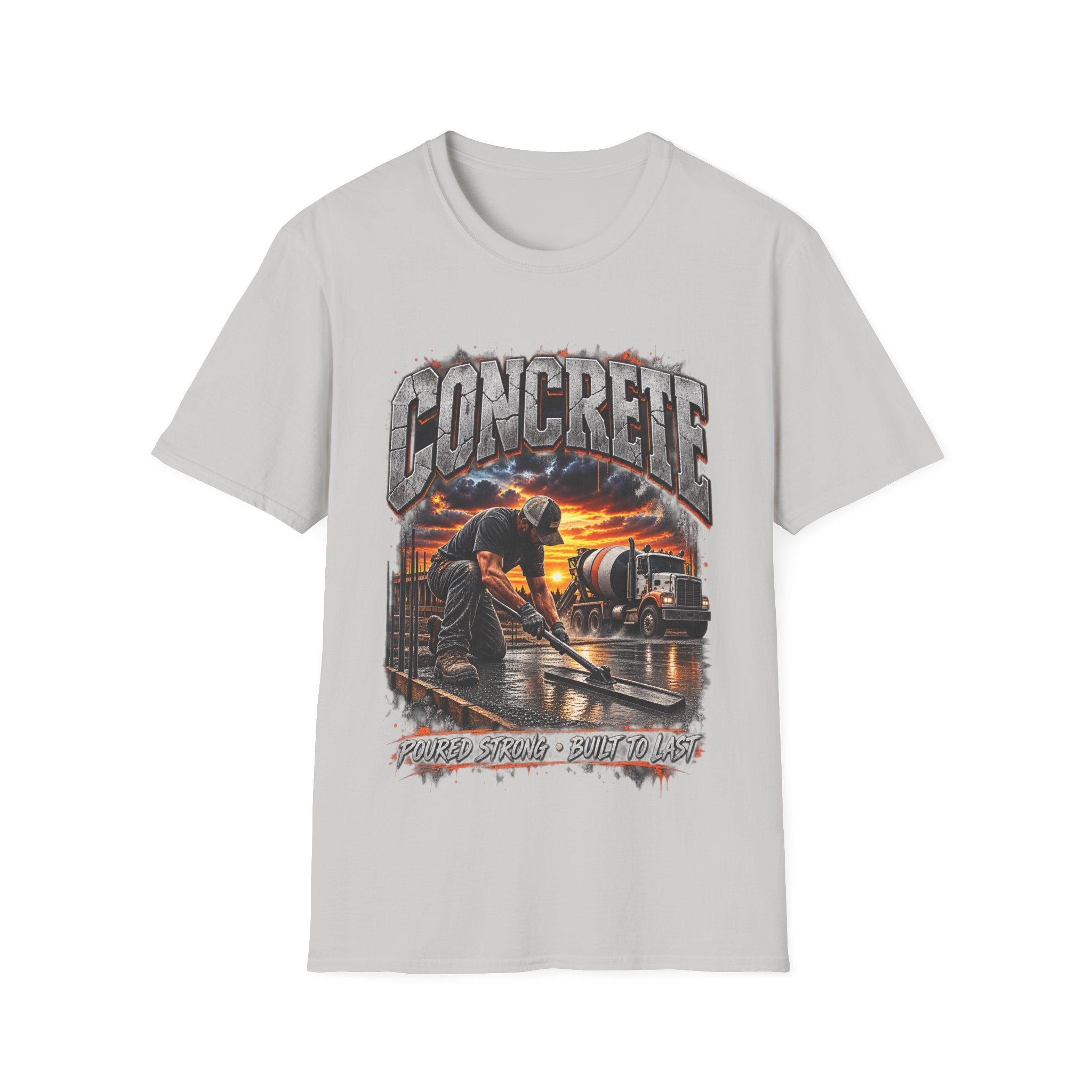 Concrete Crew T‑Shirt — Sunset Construction Graphic Tee