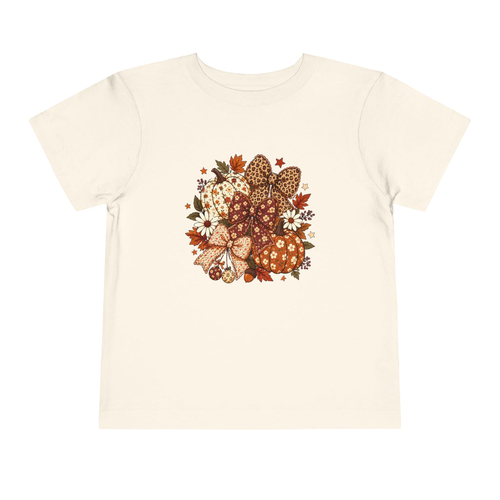Toddler Tee — Autumn Leopard Floral Pumpkins Fall Bouquet