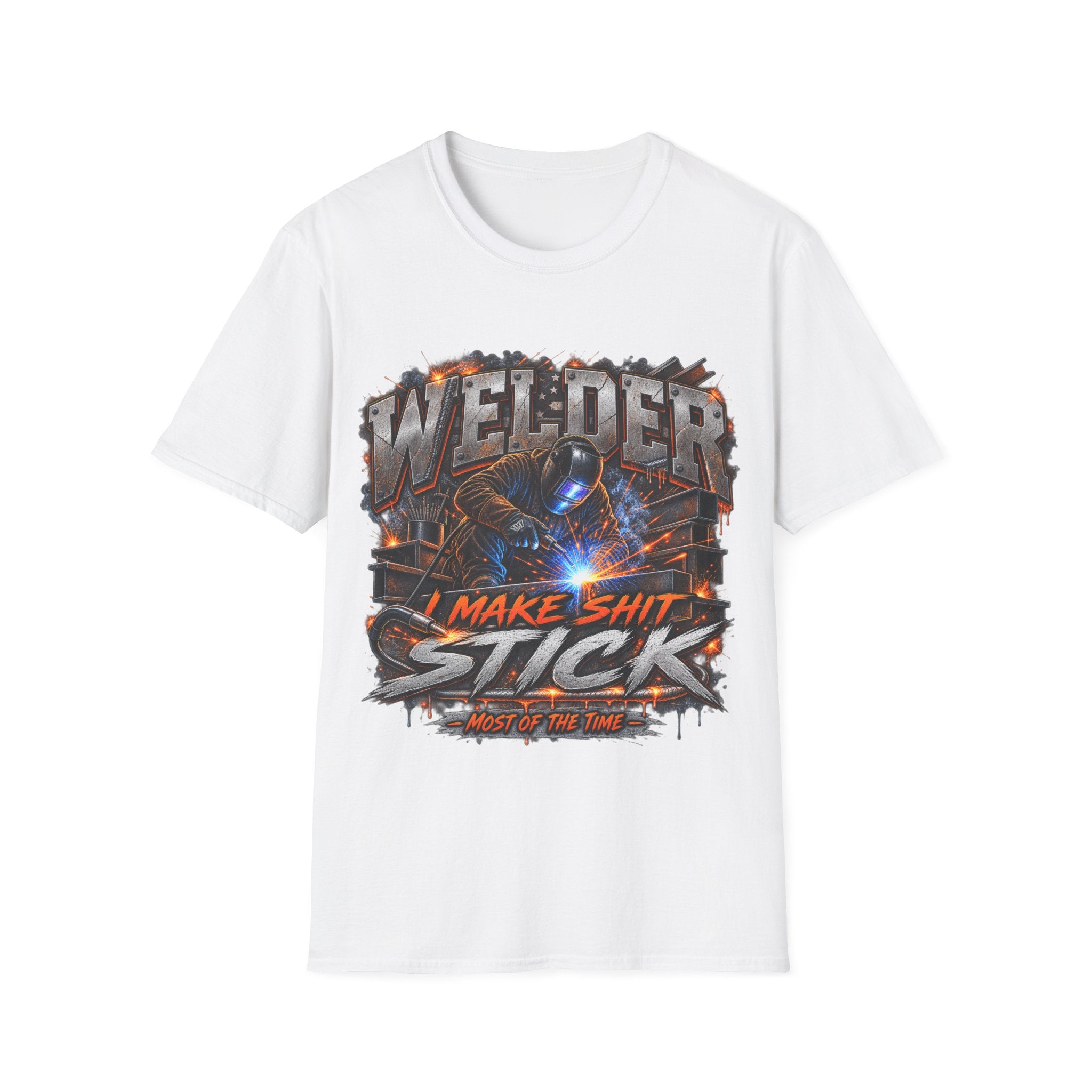 Welder T-Shirt — "I Make Shit Stick" Heavy-Duty Welding Graphic Tee