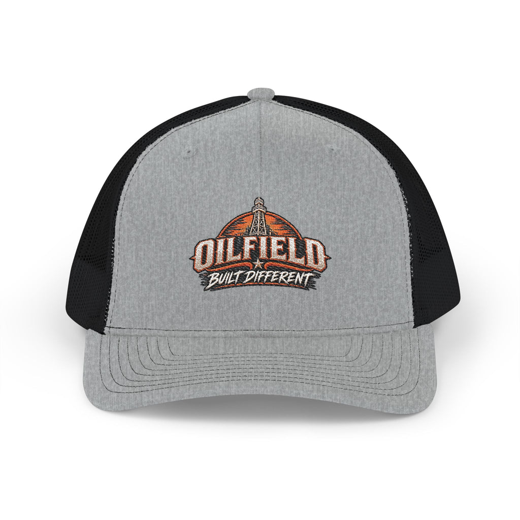 Oilfield Trucker Cap - Retro Boom Lift Logo Snapback Hat