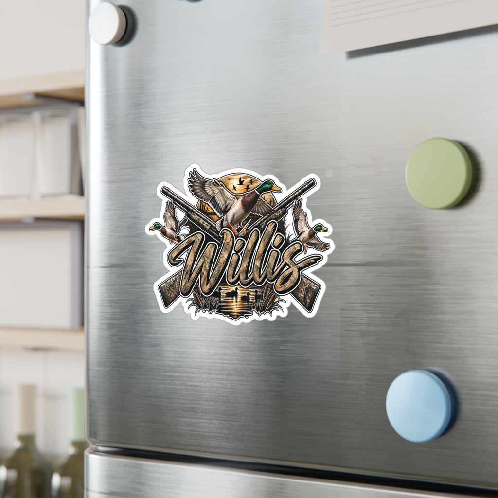 Personalized Duck Hunting Decal Sticker — "Willis" Kiss-Cut Vinyl