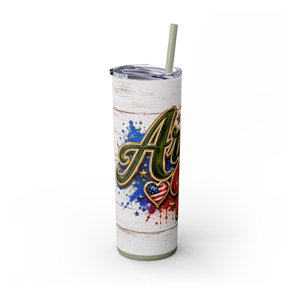 Army Wife Tumbler With Changeable Colored Straw