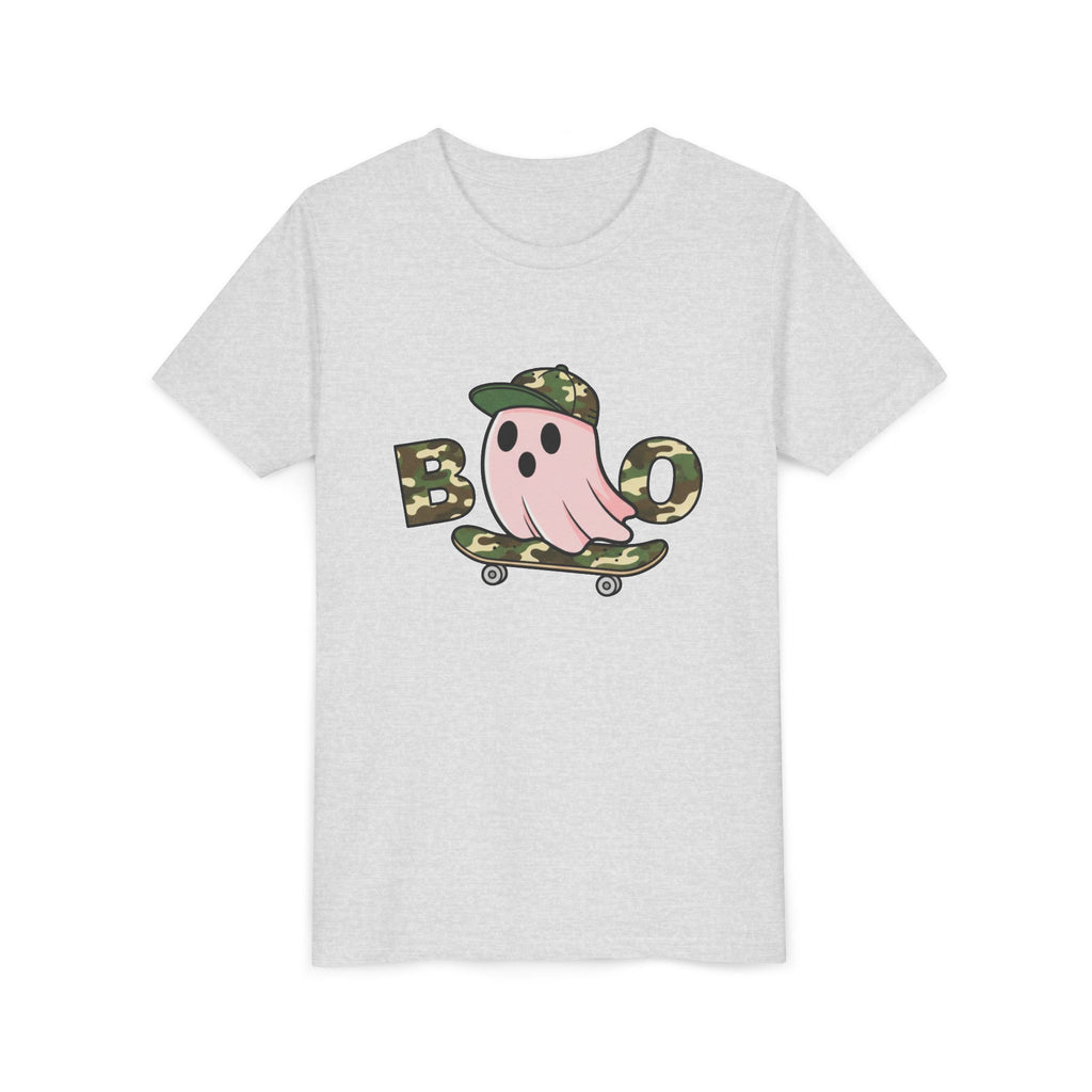 Youth Tee — Camo Skate Ghost “Boo” Graphic Tee