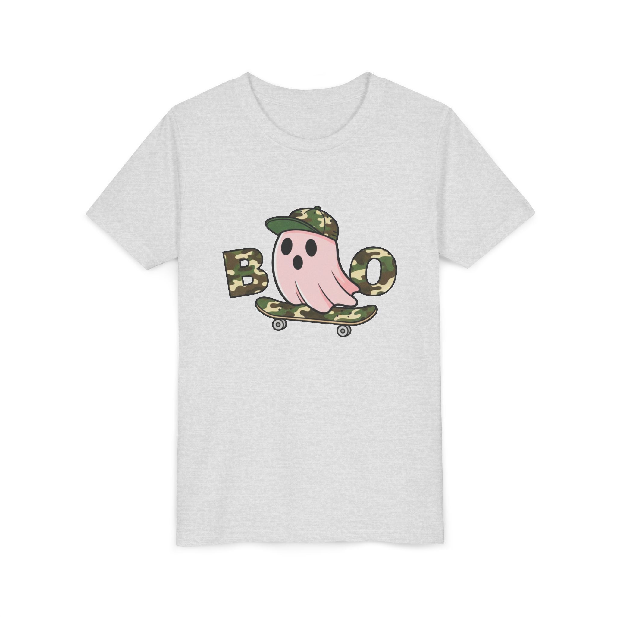 Youth Tee — Camo Skate Ghost “Boo” Graphic Tee