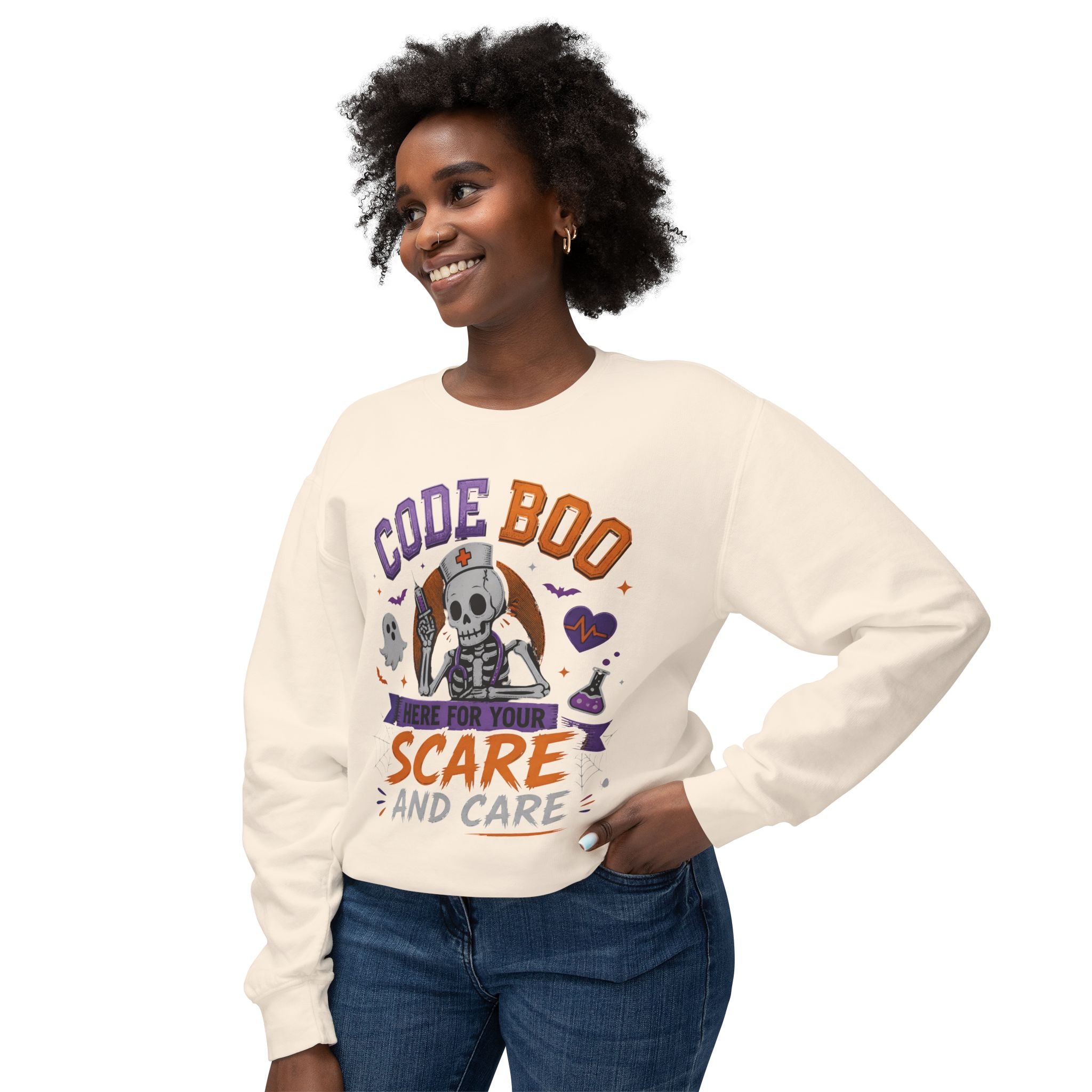 Nurse Skeleton 'Code Boo' Sweatshirt