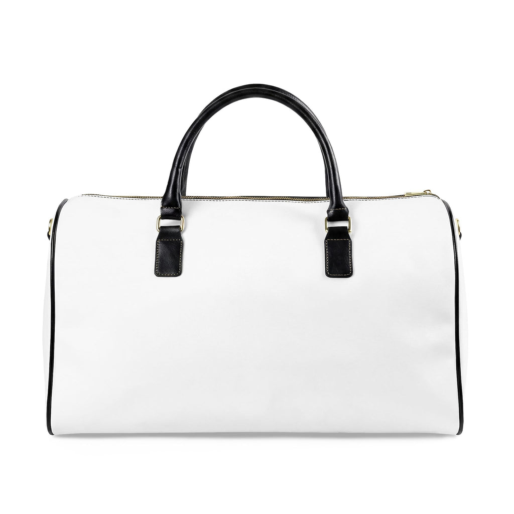 Faux Leather Weekender Bag — Stylish White Travel Duffel
