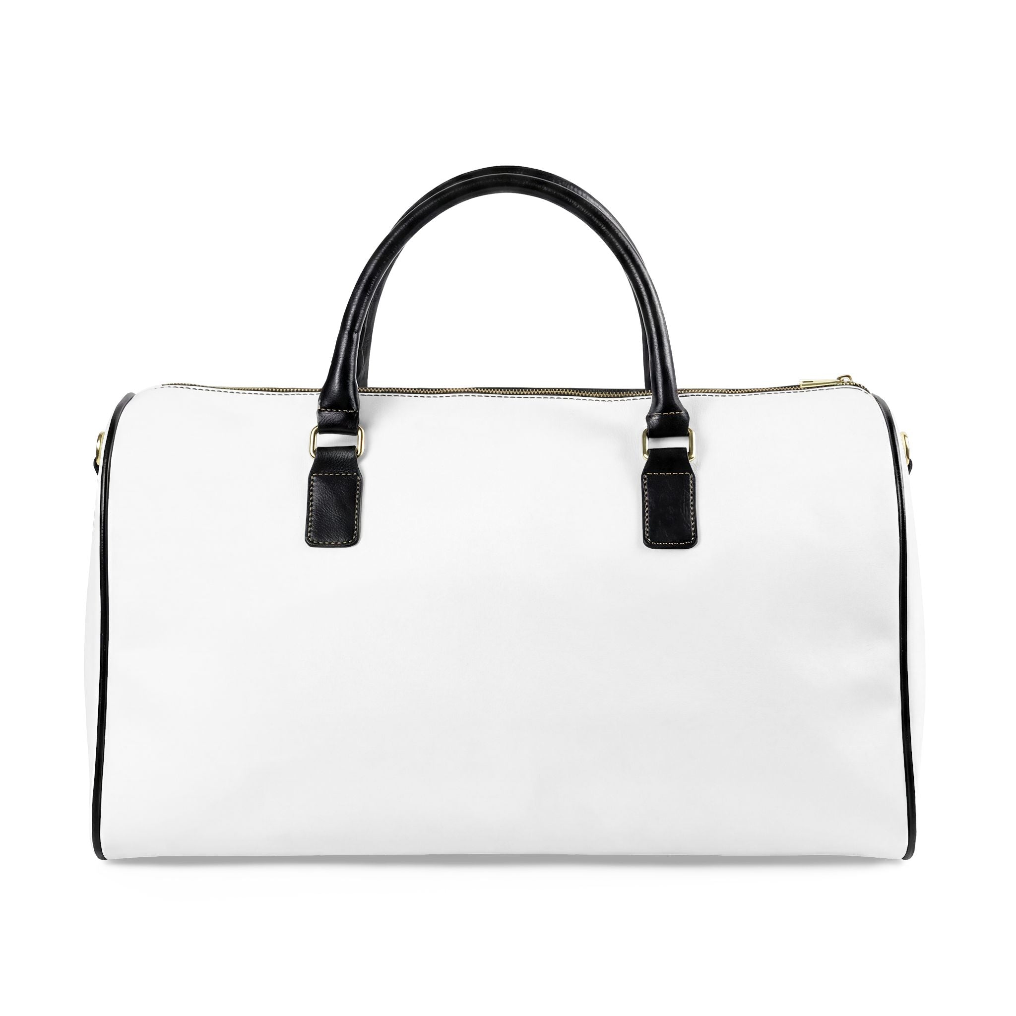 Faux Leather Weekender Bag — Stylish White Travel Duffel