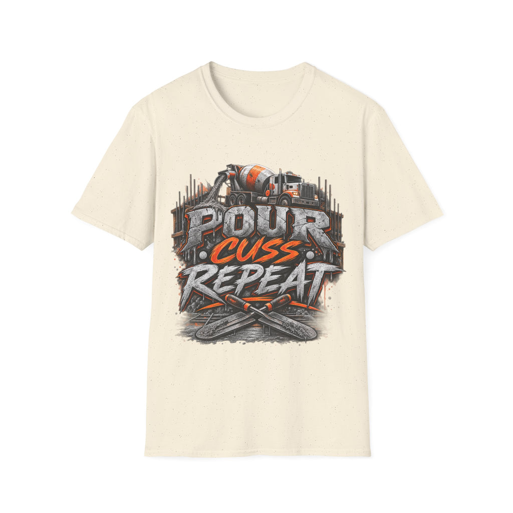 Pour Cuss Repeat Concrete Mixer T-Shirt