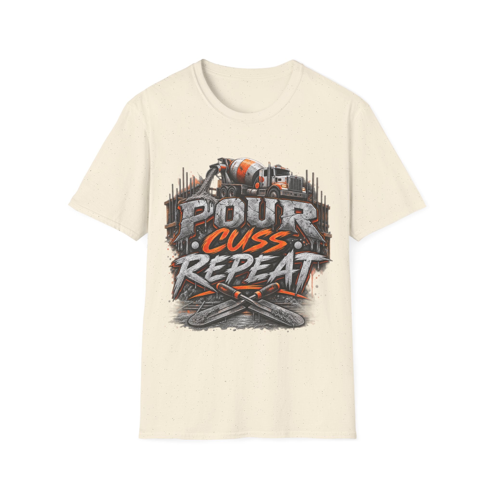 Pour Cuss Repeat Concrete Mixer T-Shirt