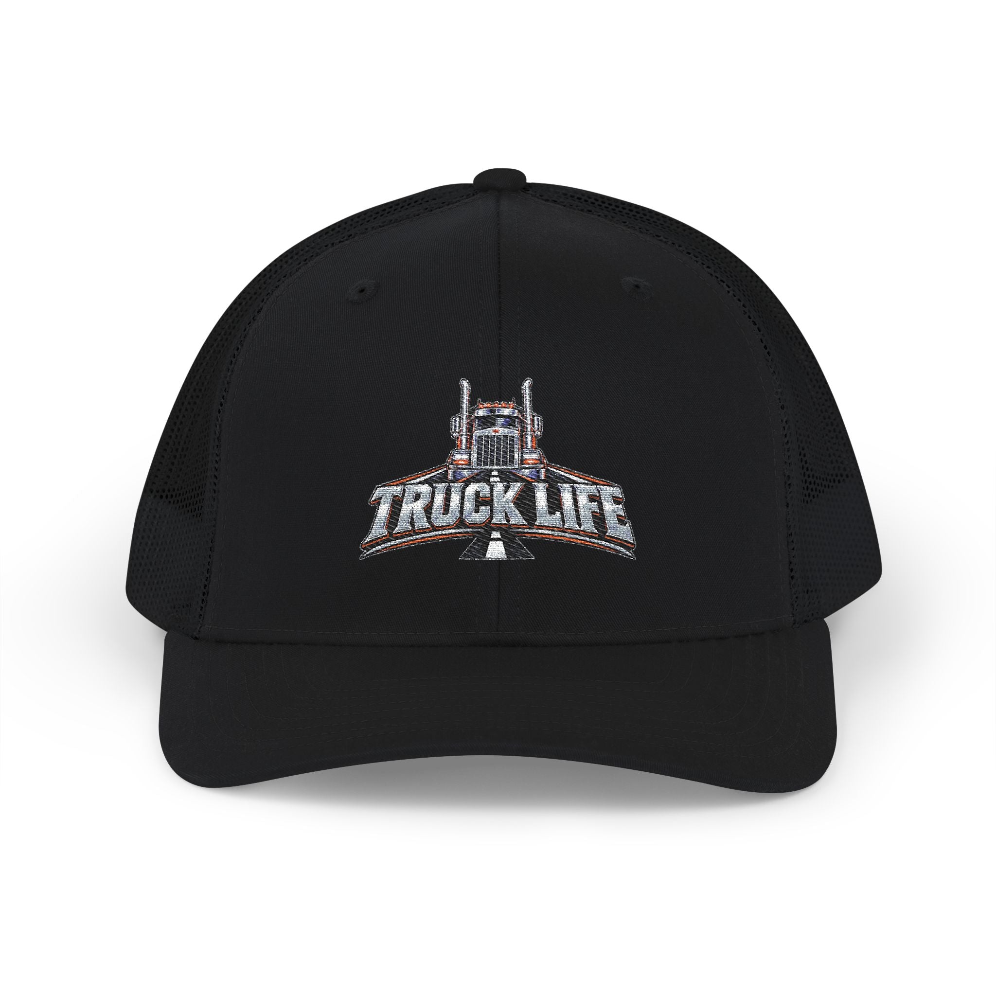 Truck Life Snapback Trucker Cap — Embroidered Semi Truck Dad Hat for Truckers & Road Lovers
