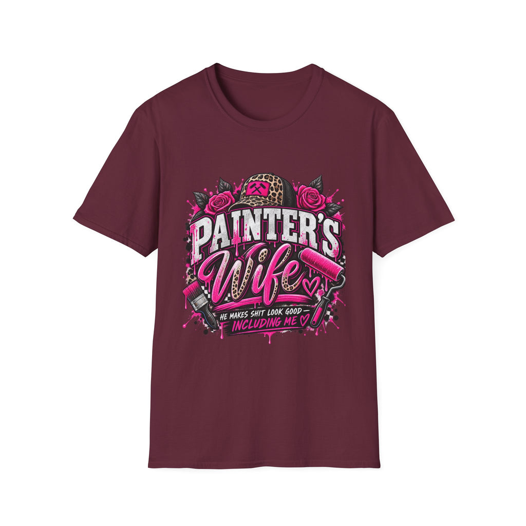 Painter's Wife T-Shirt — Floral Skull & Leopard Print Artist Wife Tee
