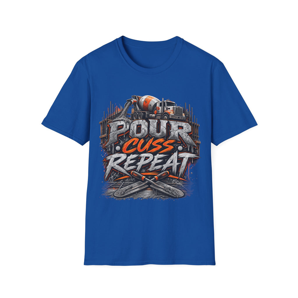 Pour Cuss Repeat Concrete Mixer T-Shirt