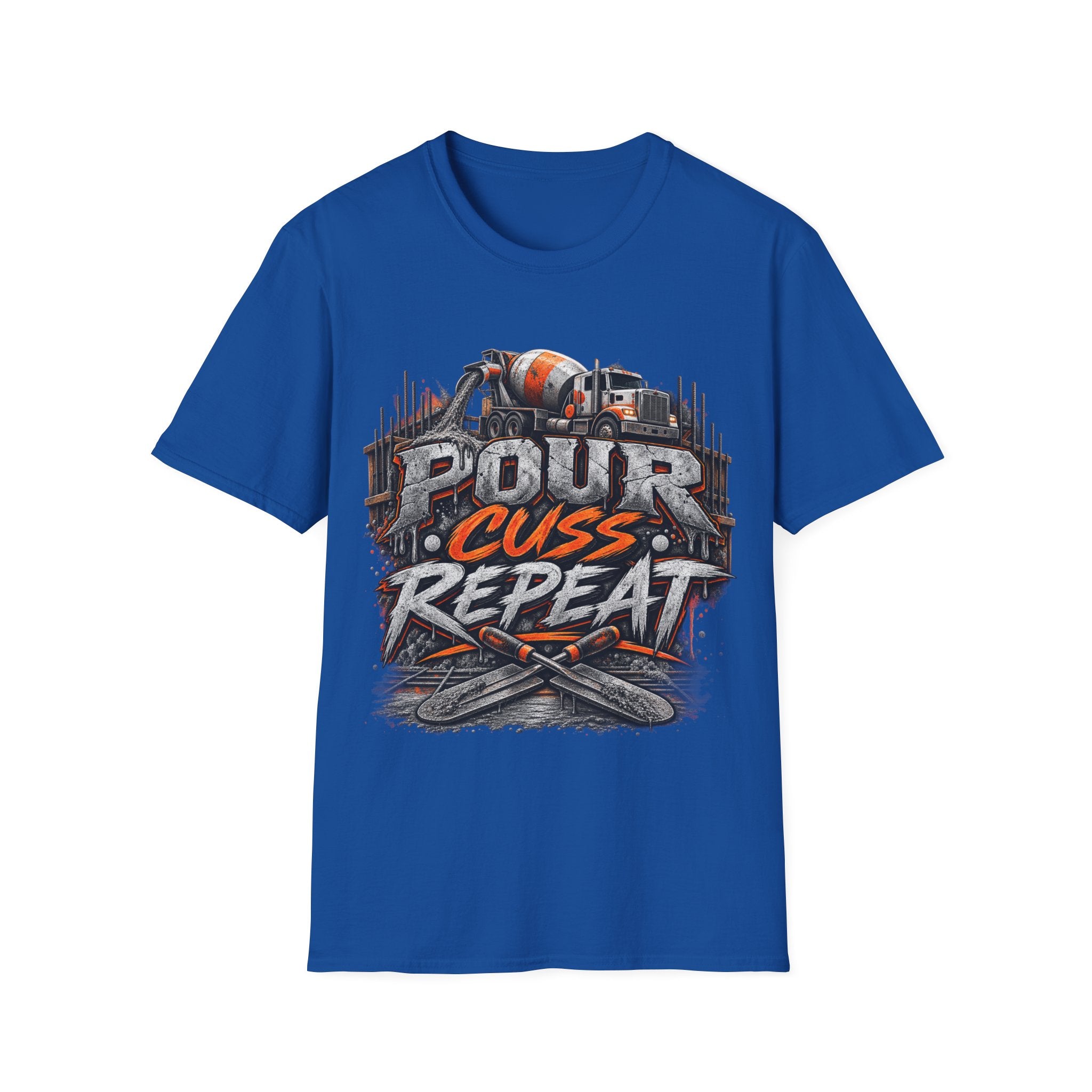 Pour Cuss Repeat Concrete Mixer T-Shirt