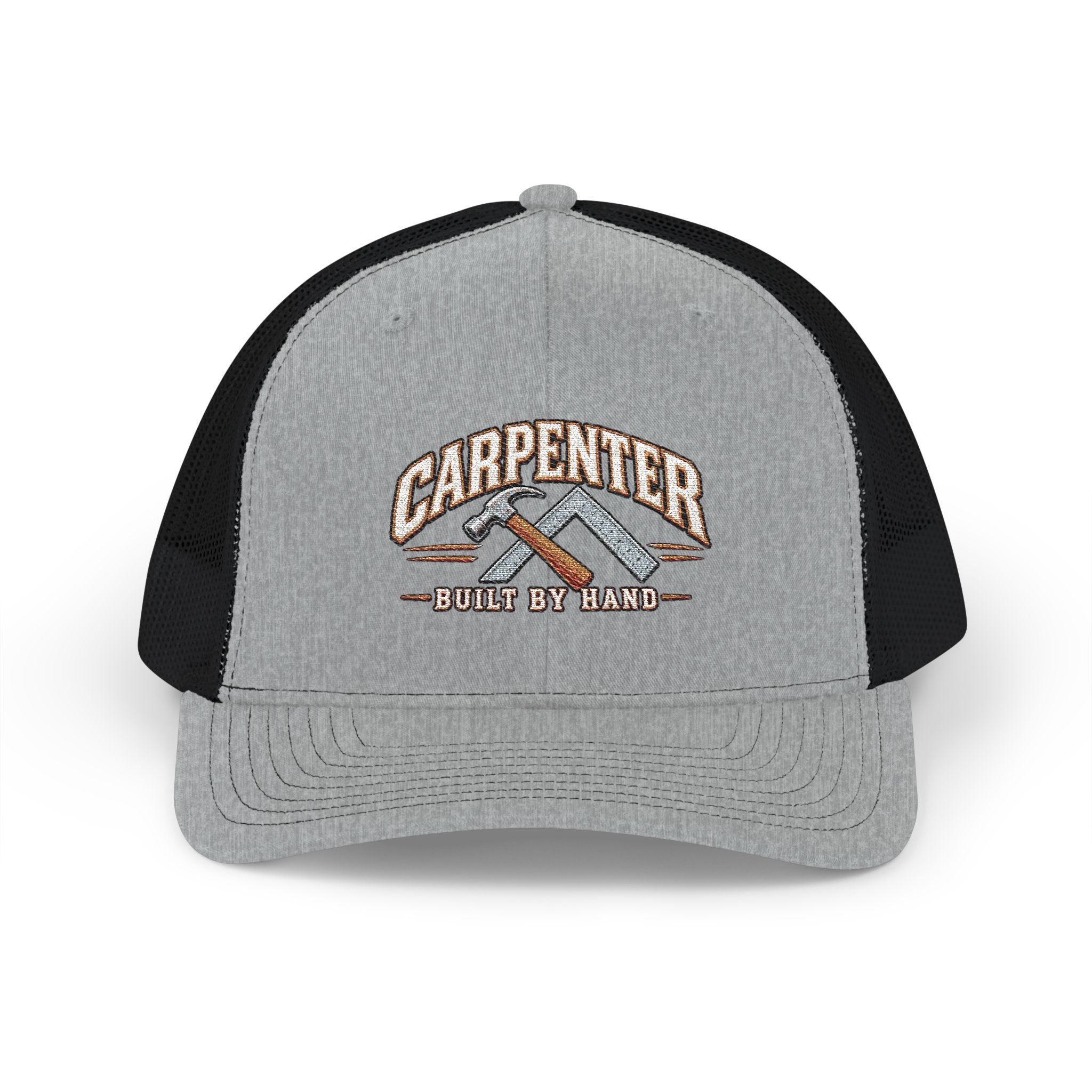 Carpenter Trucker Cap – 'Built By Hand' Embroidered Snapback