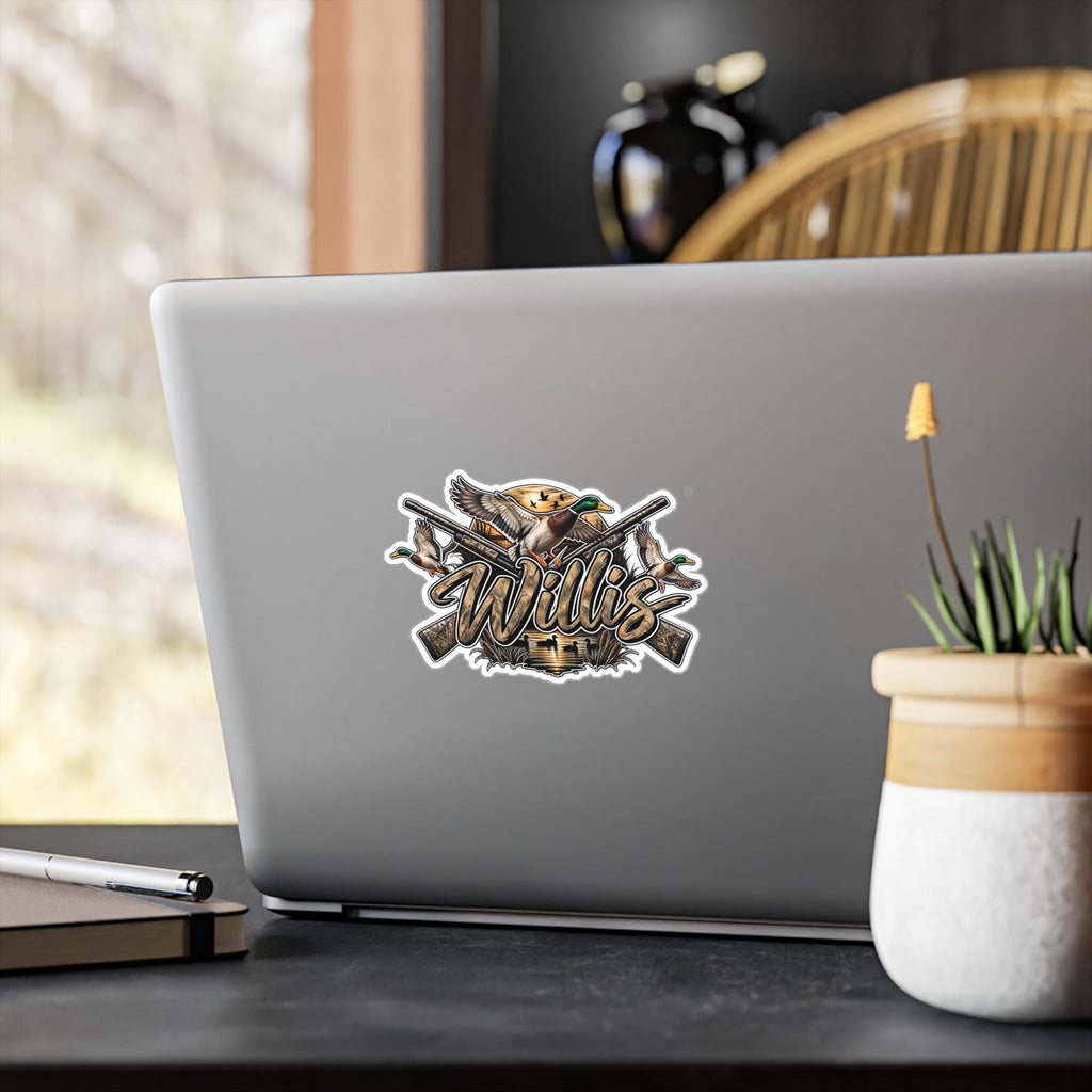 Personalized Duck Hunting Decal Sticker — "Willis" Kiss-Cut Vinyl