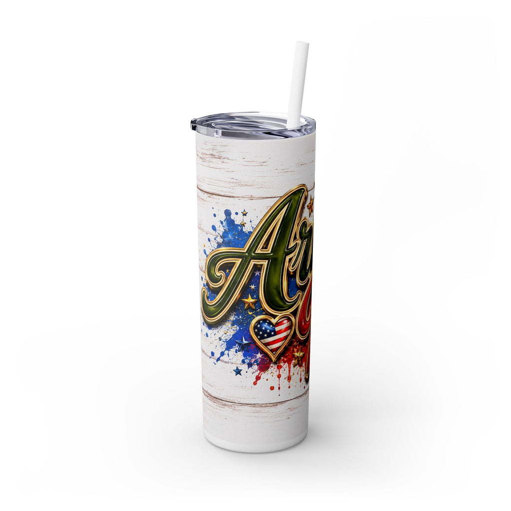 Army Wife Tumbler With Changeable Colored Straw