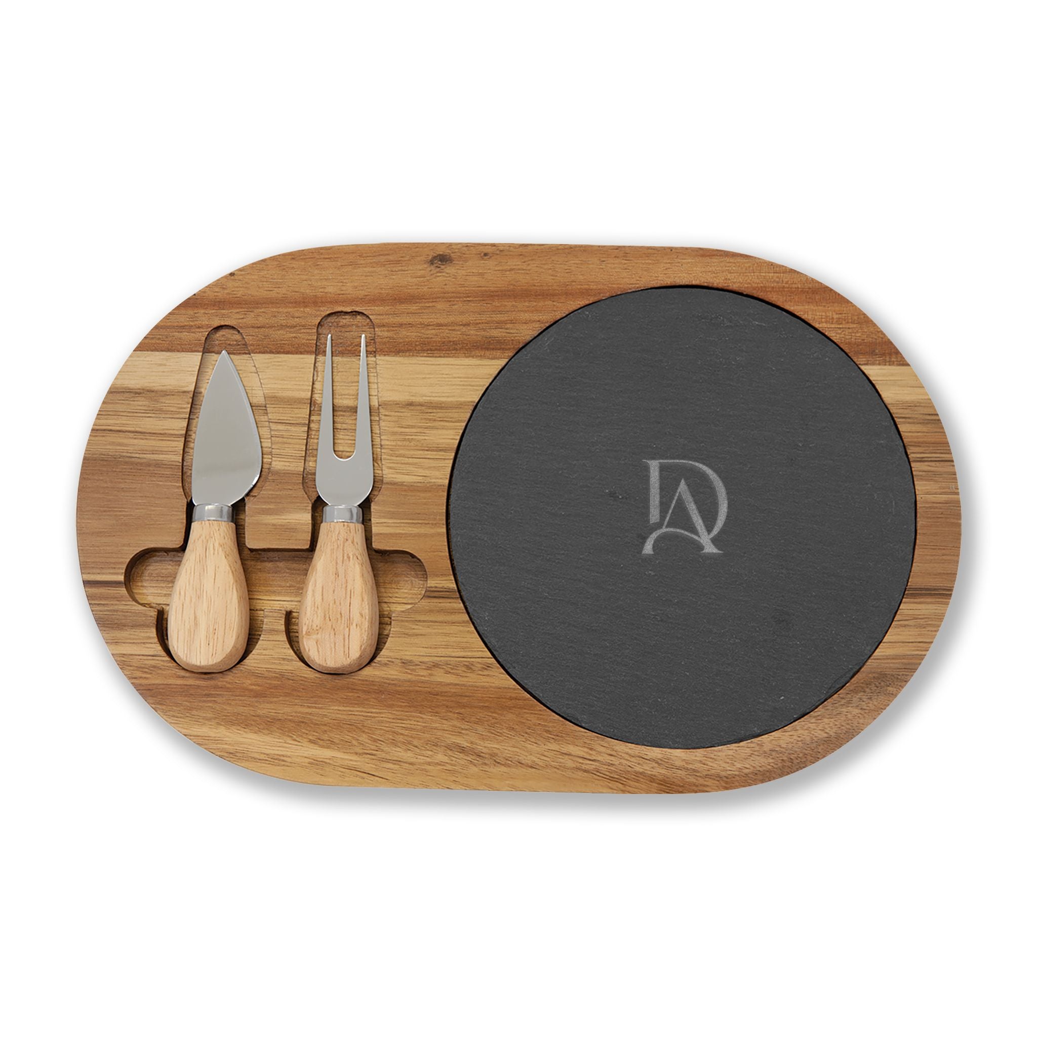 Engraved Charcuterie Board with Slate Insert