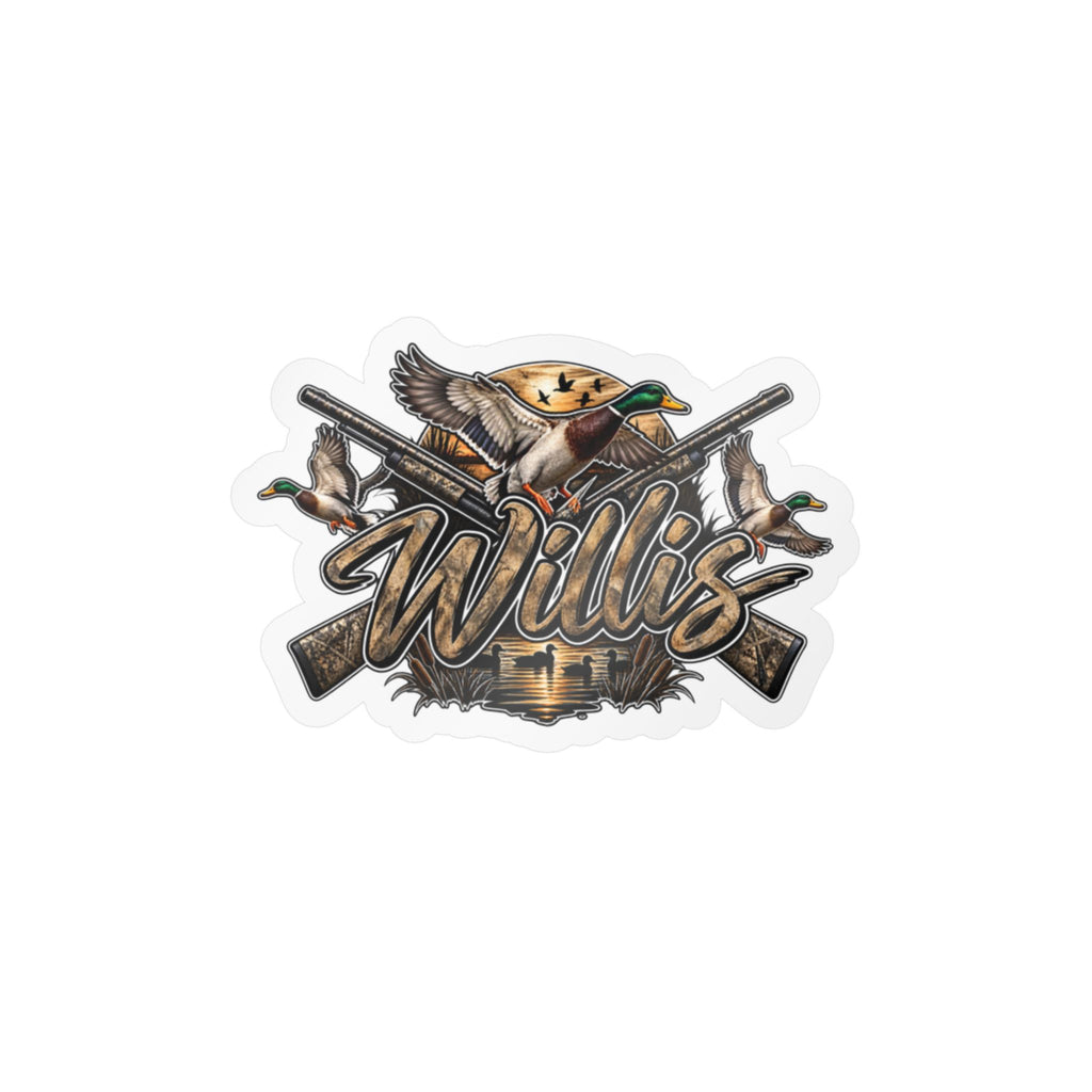 Personalized Duck Hunting Decal Sticker — "Willis" Kiss-Cut Vinyl
