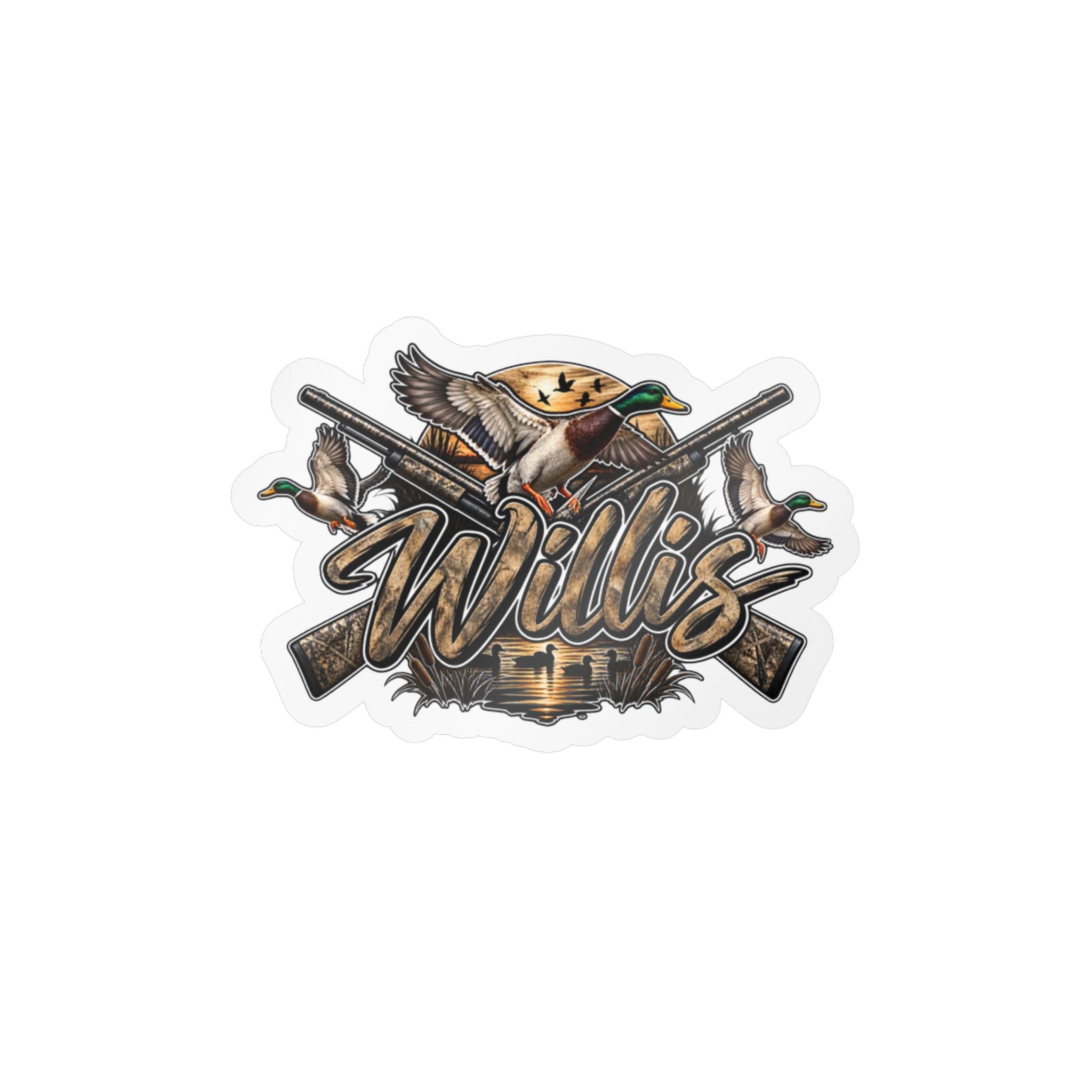 Personalized Duck Hunting Decal Sticker — "Willis" Kiss-Cut Vinyl