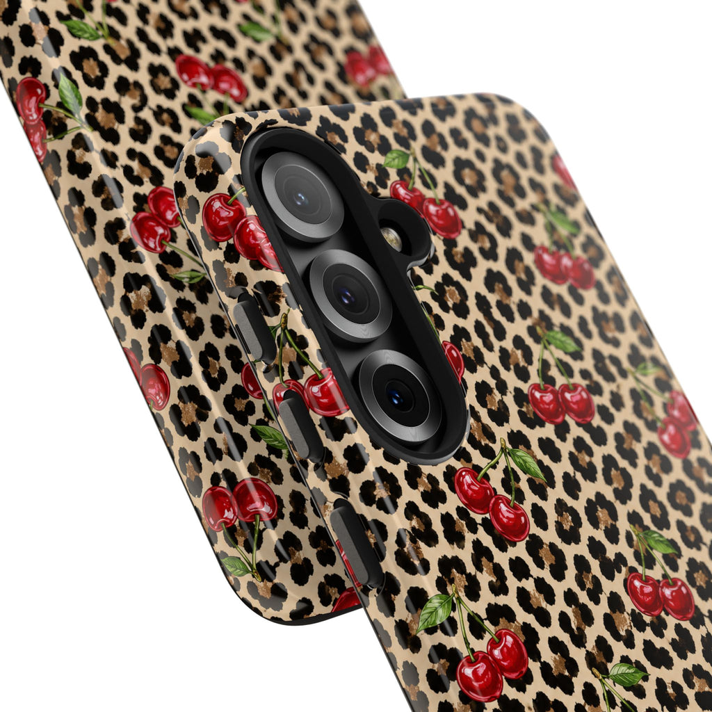Cherry Leopard Tough Phone Case