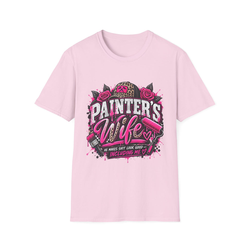 Painter's Wife T-Shirt — Floral Skull & Leopard Print Artist Wife Tee
