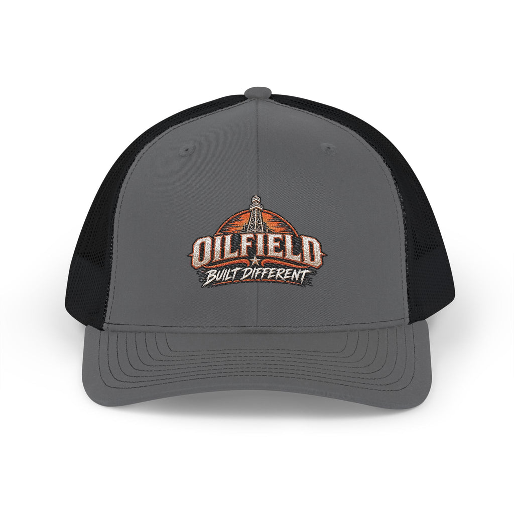 Oilfield Trucker Cap - Retro Boom Lift Logo Snapback Hat