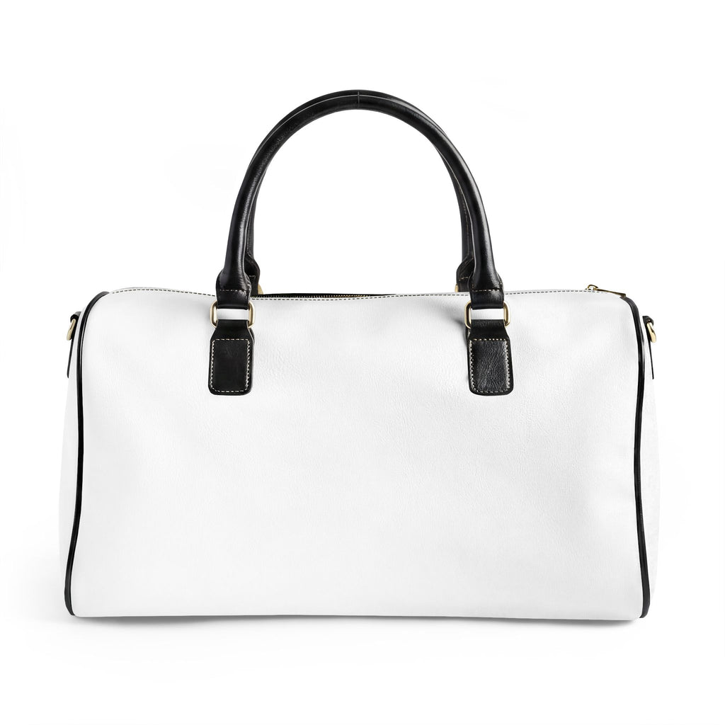 Faux Leather Weekender Bag — Stylish White Travel Duffel