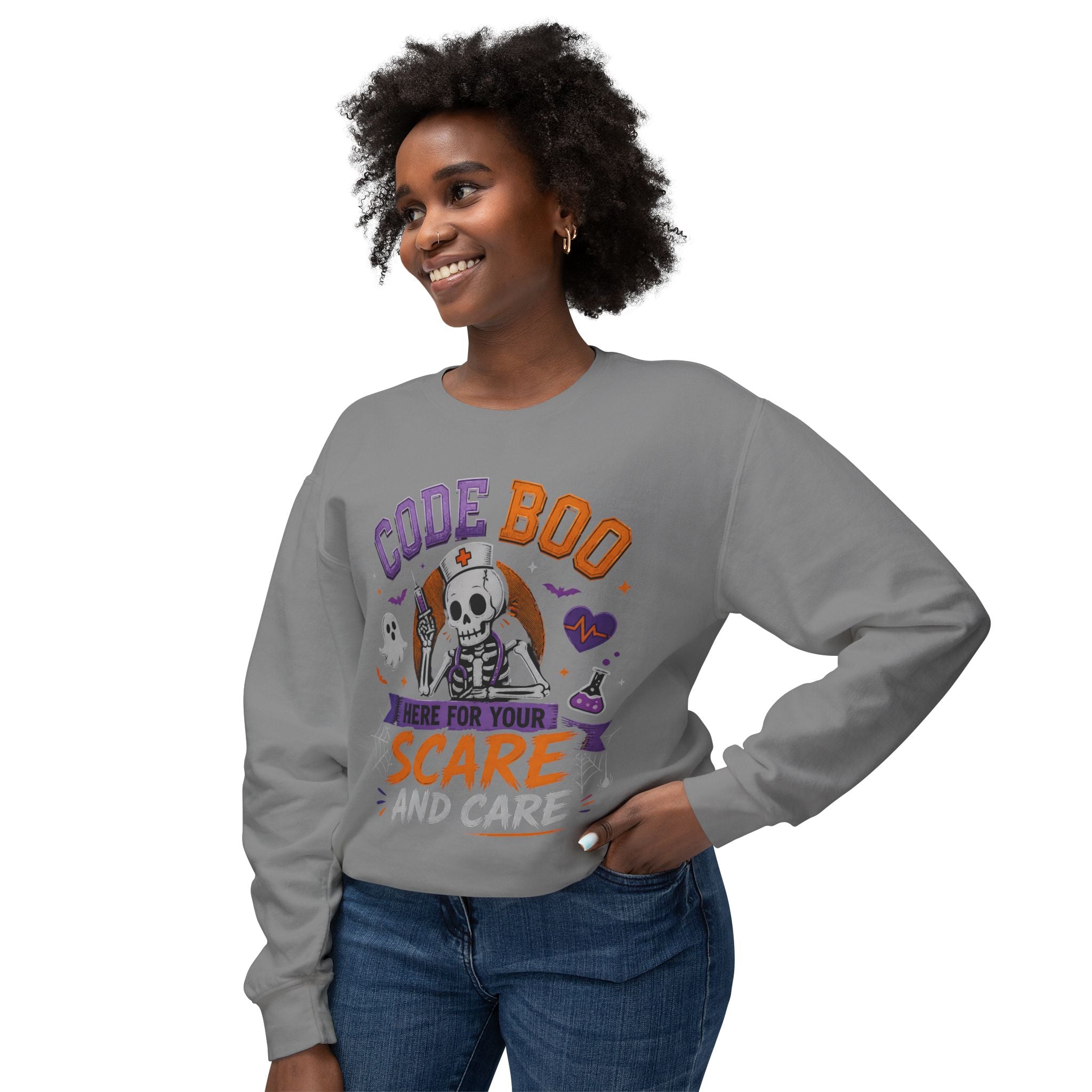 Nurse Skeleton 'Code Boo' Sweatshirt