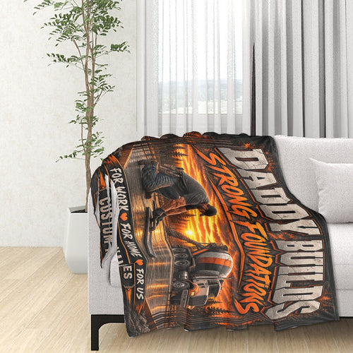 320 GSM Thick Flannel Throw Blanket 60"x50" Concrete Worker Blanket
