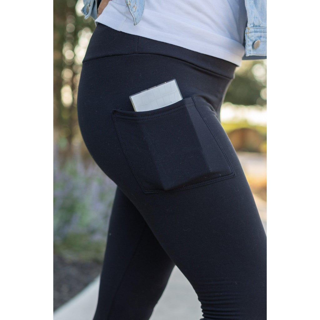 BLACK FULL-LENGTH Leggings with POCKET
