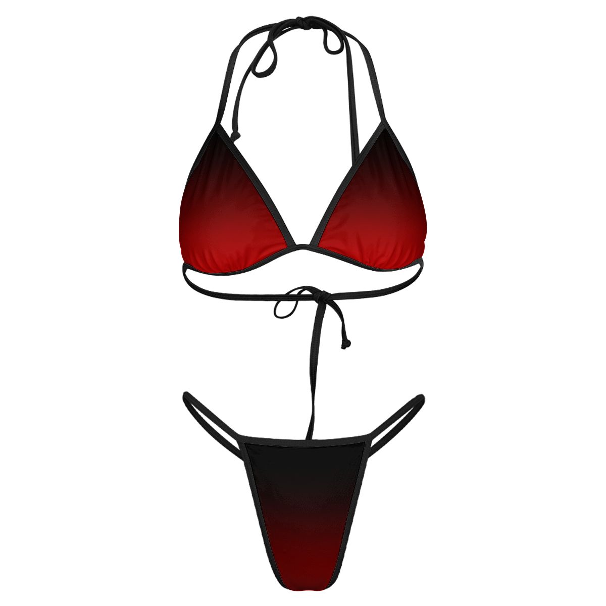 Thong Bikini Customized Services red black ombre