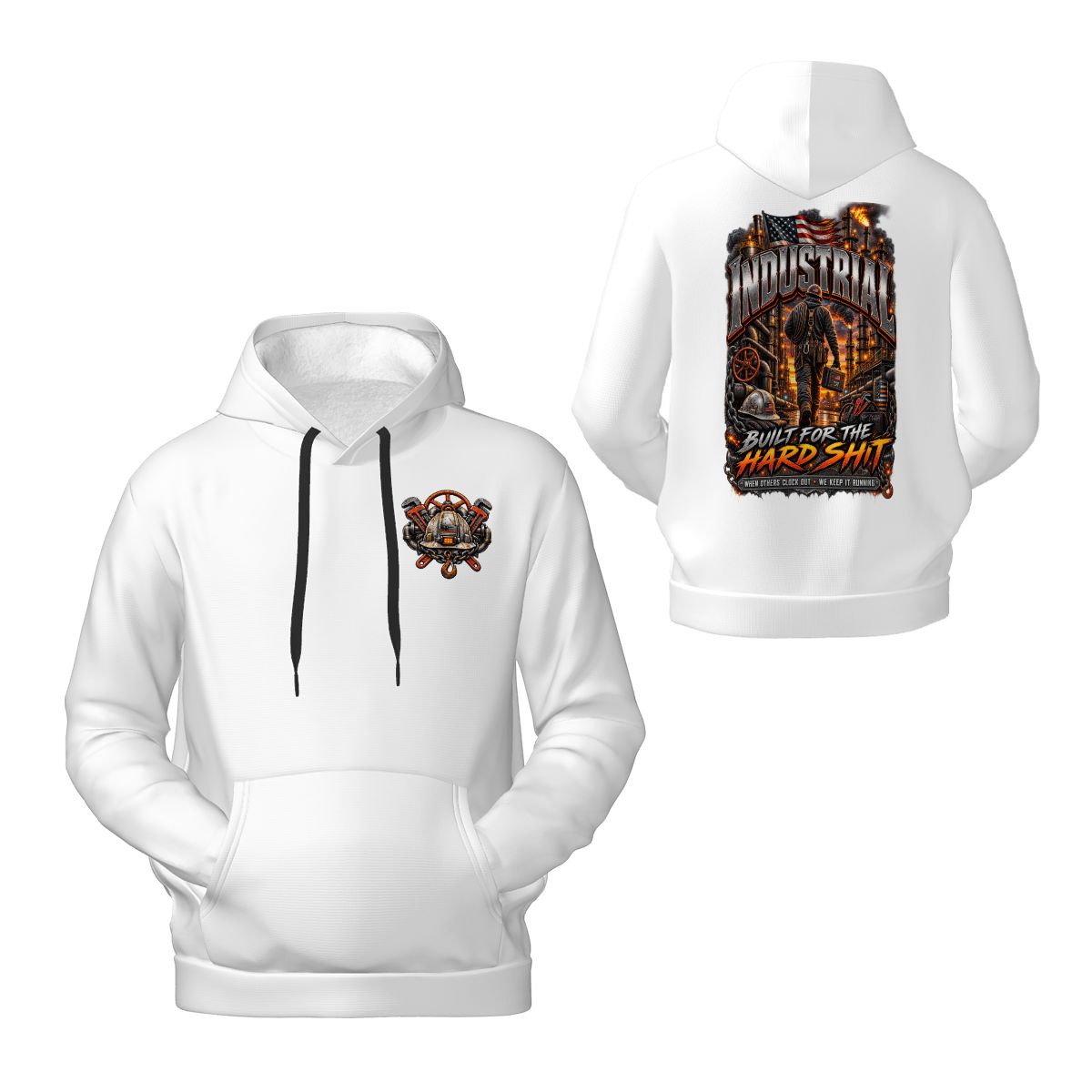 Mens Hoodie with Pockets Industrial