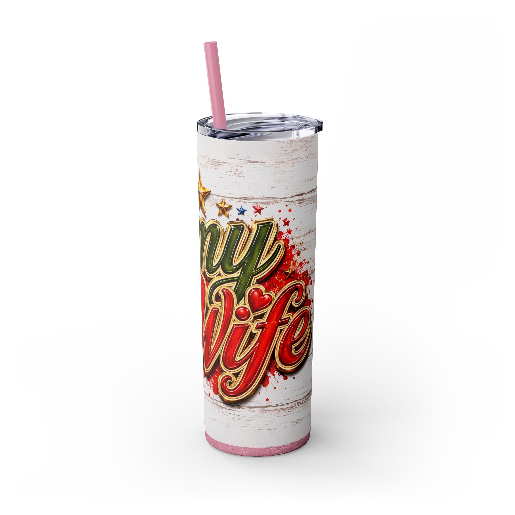 Army Wife Tumbler With Changeable Colored Straw